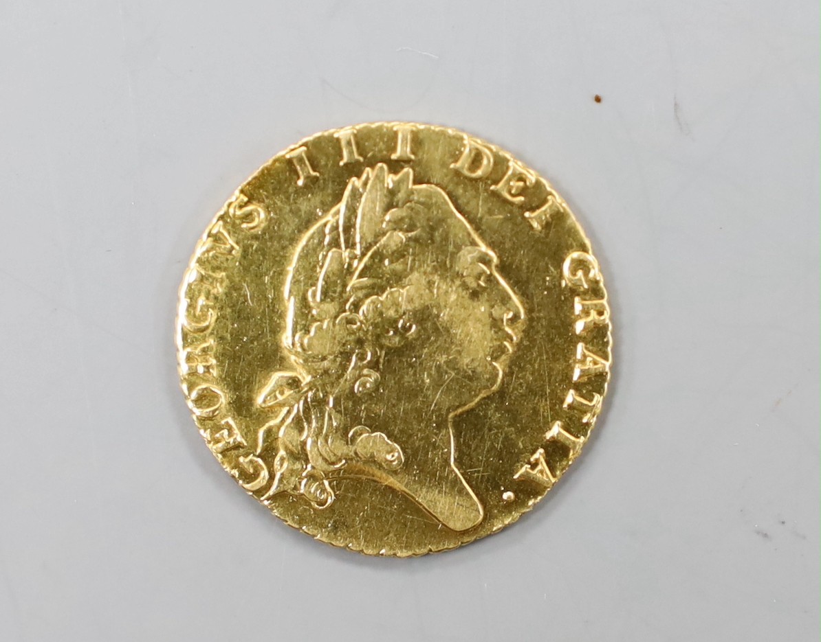 A George III gold half spade guinea 1798, F